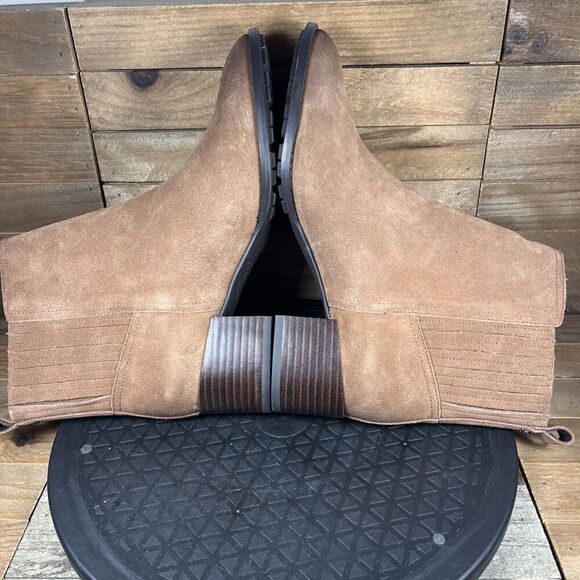 Sam Edelman Womens Sz 7.5 Kaiti Ankle Boots Chelea Tan Brown Suede Block Heel - Picture 8 of 10